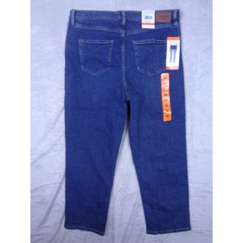Calvin Klein Women's High Rise Straight Leg Ankle Jeans Dark Blue Size 16 - Picture 6 of 6